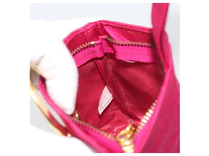 Céline CELINE Circle Pouch Nylon Rosa Goldfarben Auth ar14102 Pink - Ansicht 19