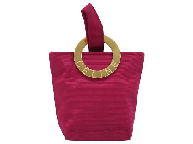 Céline CELINE Circle Pouch Nylon Rosa Goldfarben Auth ar14102 Pink - Ansicht 2
