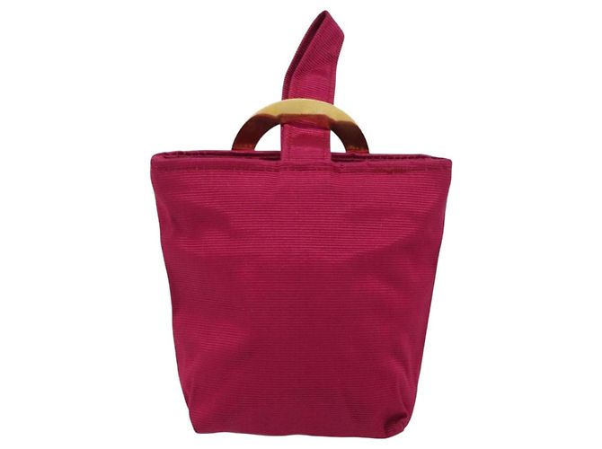 Céline CELINE Circle Pouch Nylon Rosa Goldfarben Auth ar14102 Pink - Ansicht 3