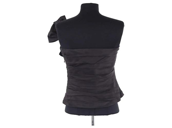 Top sin mangas de seda negro Ralph Lauren - vista 3