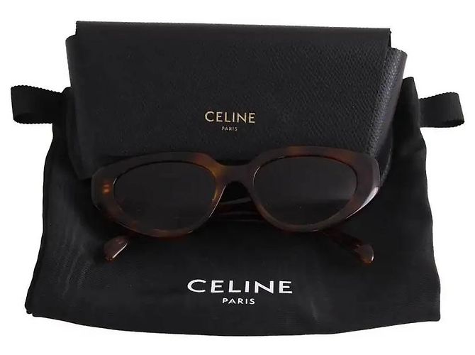 Occhiali da sole Céline marroni in plastica Marrone - vista 6