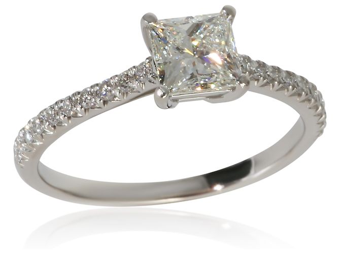 Anel de noivado Tiffany & Co. Novo com diamante Princess de 0.74 ct - vista 2