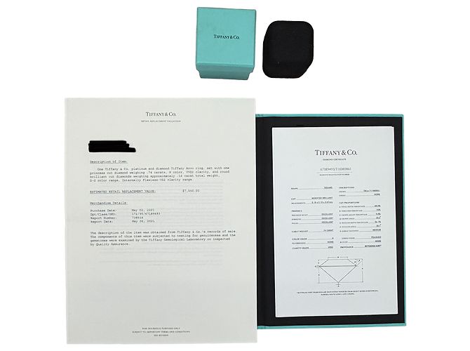 Anel de noivado Tiffany & Co. Novo com diamante Princess de 0.74 ct - vista 5