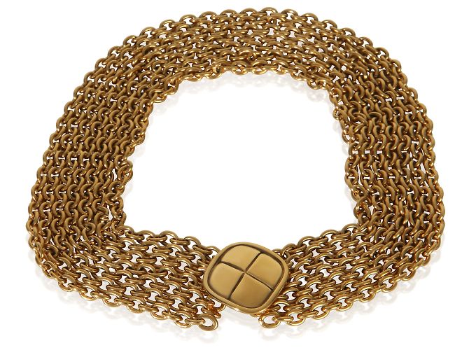 Gabrielle Collana Chanel Vintage Matelasse a più fili placcata oro - vista 4