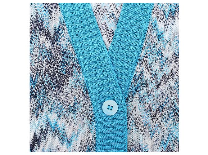Missoni Crochet-Strickjacke in Blau, Größe 40 IT - Ansicht 2