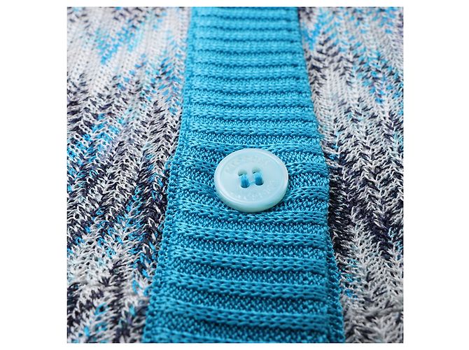 Missoni Crochet-Strickjacke in Blau, Größe 40 IT - Ansicht 3
