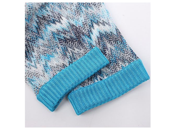 Missoni Crochet-Strickjacke in Blau, Größe 40 IT - Ansicht 5
