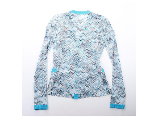 Missoni Crochet-Strickjacke in Blau, Größe 40 IT - Ansicht 6