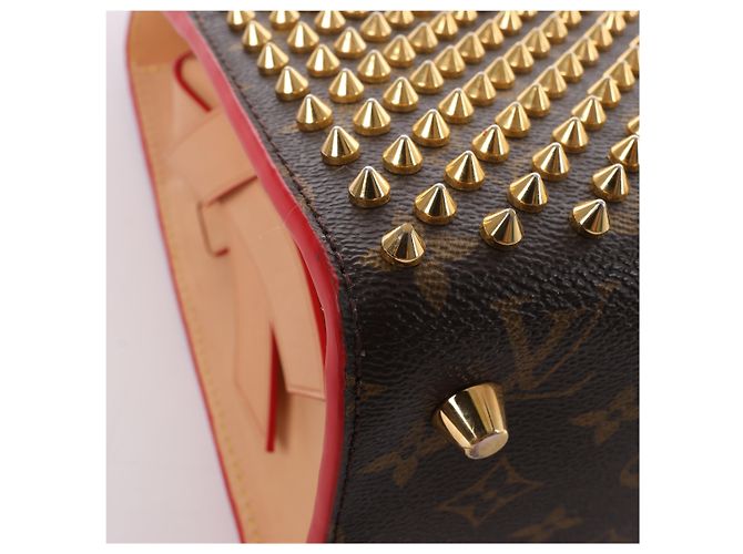 Borsa Louis Vuitton x Christian Louboutin Monogram Iconoclast in Marrone x Rosso M41234 Beige - view 11