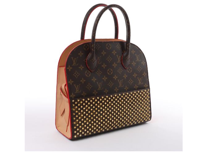 Borsa Louis Vuitton x Christian Louboutin Monogram Iconoclast in Marrone x Rosso M41234 Beige - view 2