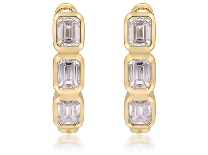 Autre Marque Pendientes de oro amarillo 1.43 ctw con diamantes de laboratorio - vista 2