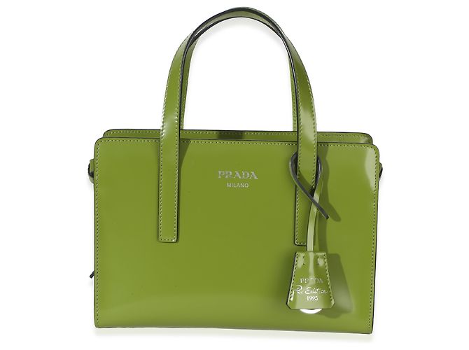 Mini borsa Re-Edition 1995 in pelle spazzolata verde Prada - vista 8