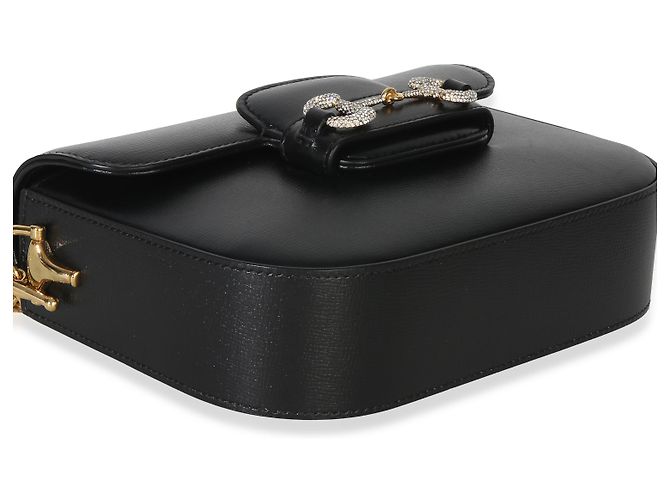 Borsa a tracolla Gucci Black Azalea in pelle di vitello Mini Crystal Horsebit 1955 - vista 7