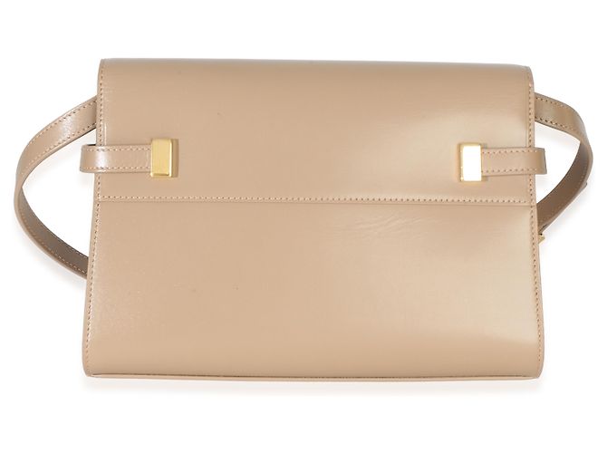 Pequena bolsa de ombro Manhattan em couro de bezerro bege Saint Laurent - vista 2