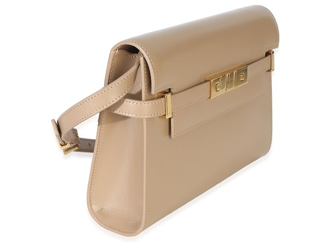 Pequena bolsa de ombro Manhattan em couro de bezerro bege Saint Laurent - vista 4