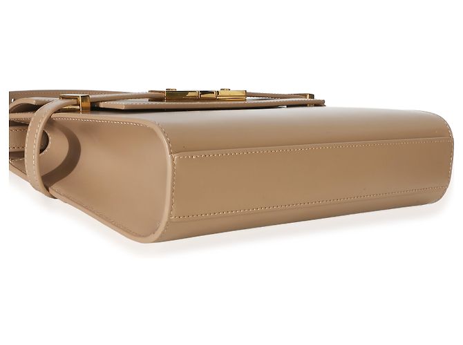 Pequena bolsa de ombro Manhattan em couro de bezerro bege Saint Laurent - vista 7