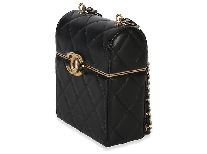 Gabrielle Piccola borsa Chanel Black Quilted Lambskin con catena Nero - vista 3