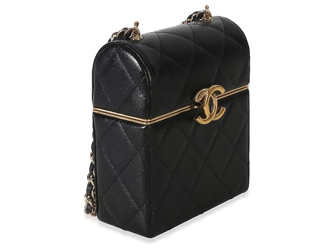 Gabrielle Piccola borsa Chanel Black Quilted Lambskin con catena Nero - vista 4