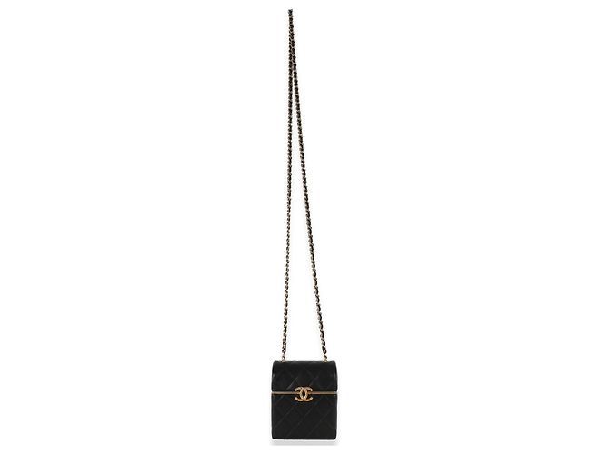 Gabrielle Piccola borsa Chanel Black Quilted Lambskin con catena Nero - vista 5