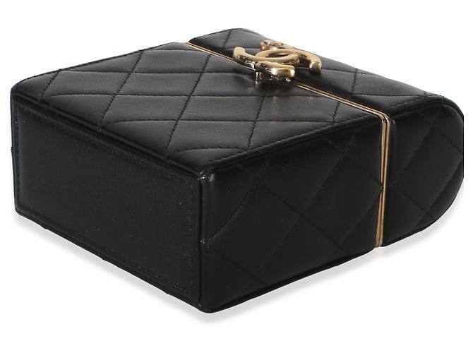 Gabrielle Piccola borsa Chanel Black Quilted Lambskin con catena Nero - vista 6