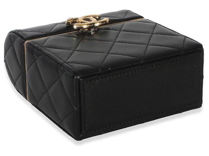 Gabrielle Piccola borsa Chanel Black Quilted Lambskin con catena Nero - vista 7