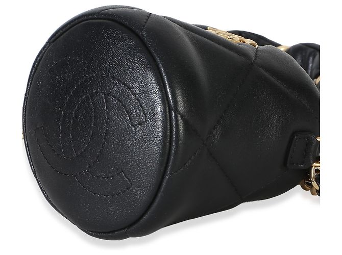 Gabrielle Micro borsa bucket Chanel in agnello trapuntato nero - vista 6