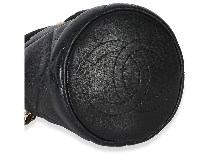 Gabrielle Micro borsa bucket Chanel in agnello trapuntato nero - vista 7
