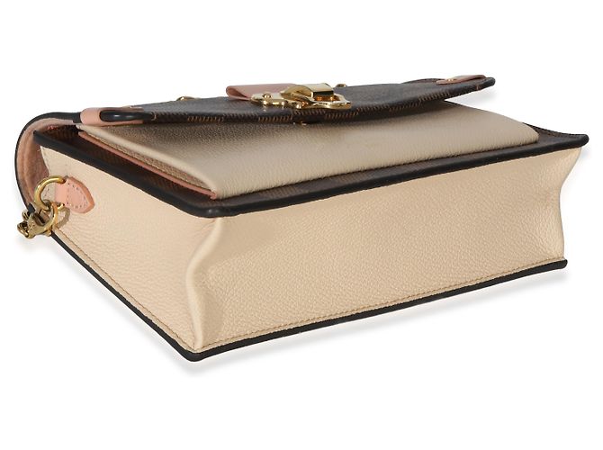 Onthego Louis Vuitton Vavin Chain Wallet in tela Damier Ebene crema Marrone - vista 7