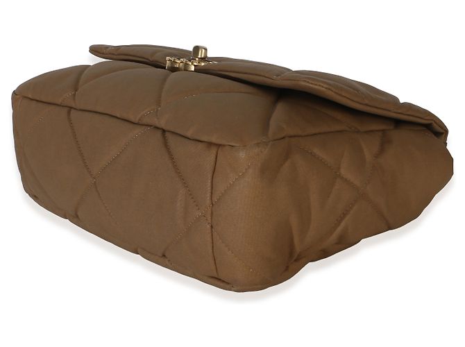 Bolsa Chanel 19 Flap de lona acolchoada marrom Chanel Large - vista 6