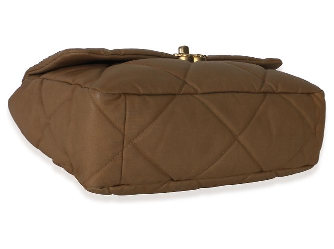 Bolsa Chanel 19 Flap de lona acolchoada marrom Chanel Large - vista 7