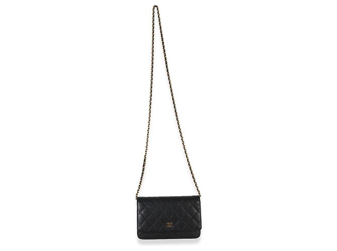 Portafoglio con Catena Chanel Black Quilted Caviar Classic Nero - vista 5