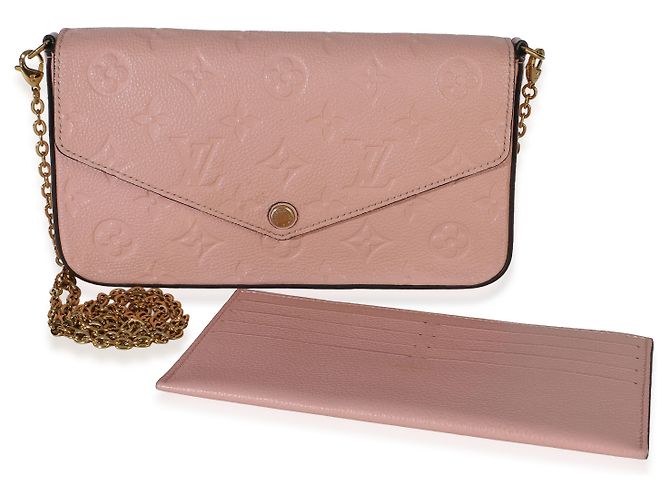 Louis Vuitton Rose Poudre Monogram Empreinte Felicie Pochette Rosa - vista 5