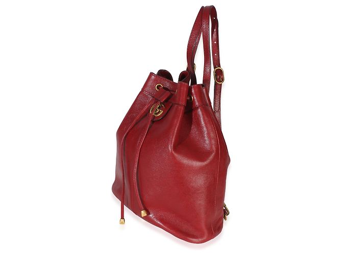 Zaino a secchiello Gucci Red Piuma Lux Energy Medium Re(Belle) Rosso - vista 3
