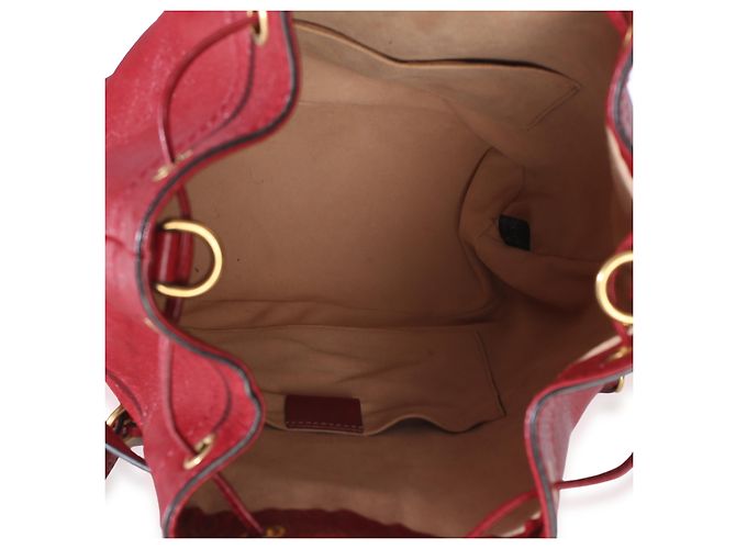 Zaino a secchiello Gucci Red Piuma Lux Energy Medium Re(Belle) Rosso - vista 5