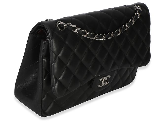 Gabrielle Borsa Chanel Black Quilted Lambskin Jumbo Double Flap Nero - vista 4