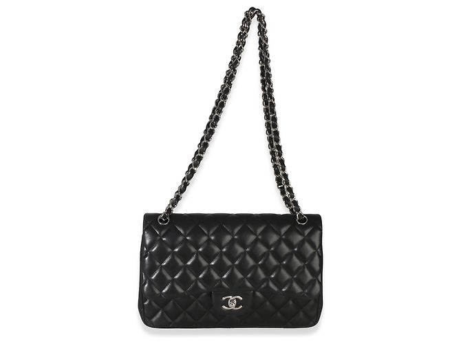 Gabrielle Borsa Chanel Black Quilted Lambskin Jumbo Double Flap Nero - vista 5