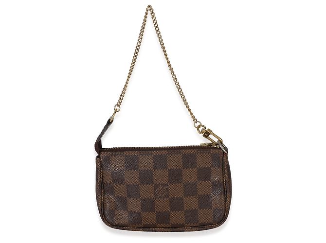 Louis Vuitton Damier Ebene Canvas Mini Pochette Accessoires Marrone - vista 2