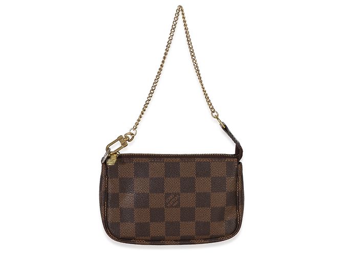 Louis Vuitton Damier Ebene Canvas Mini Pochette Accessoires Marrone - vista 8