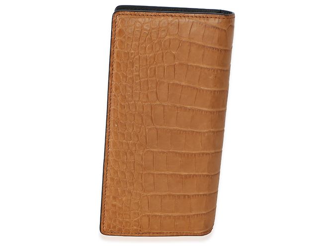 Carteira Louis Vuitton Brazza Monogram em jacaré marrom Bege - vista 4