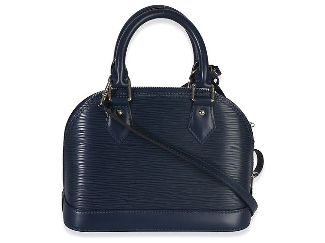 Louis Vuitton Alma BB in pelle Epi blu navy - vista 2