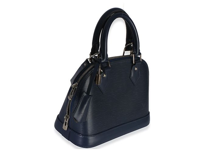 Louis Vuitton Alma BB in pelle Epi blu navy - vista 4