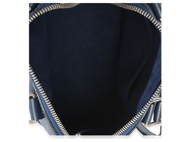 Louis Vuitton Alma BB in pelle Epi blu navy - vista 5
