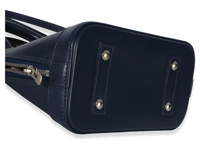 Louis Vuitton Alma BB in pelle Epi blu navy - vista 7