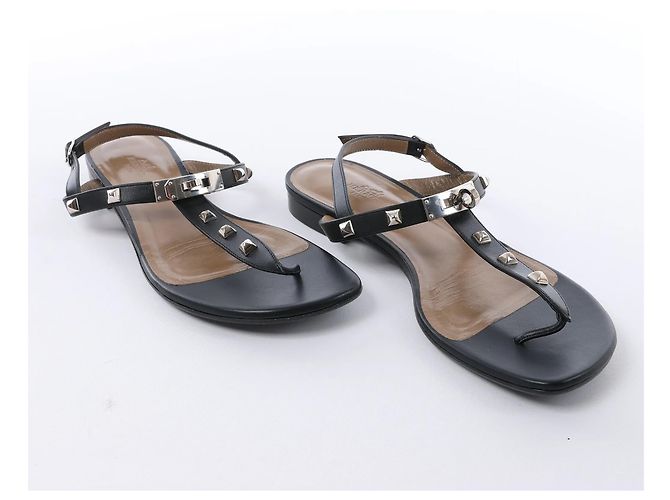 Kelly Hermès Sandali Olivia in pelle HERMES, Nero, Taglia EU 38.5 - vista 2