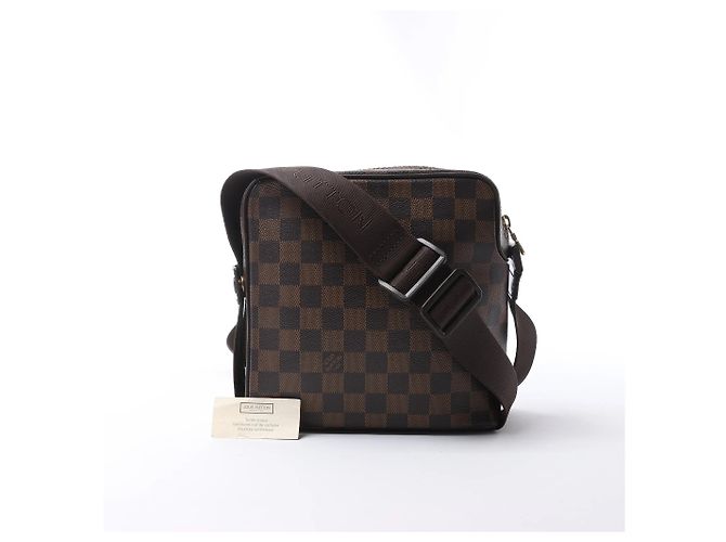 Borsa a tracolla Louis Vuitton Olav PM Damier Ebene N41442 Marrone - vista 14