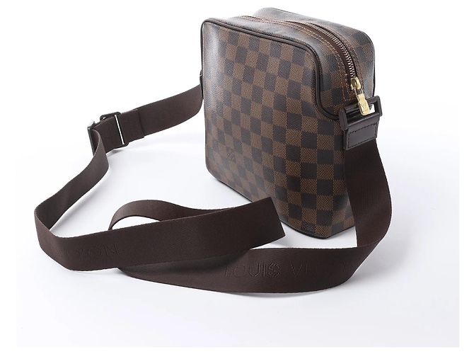 Borsa a tracolla Louis Vuitton Olav PM Damier Ebene N41442 Marrone - vista 2