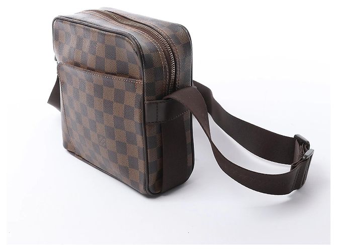 Borsa a tracolla Louis Vuitton Olav PM Damier Ebene N41442 Marrone - vista 4