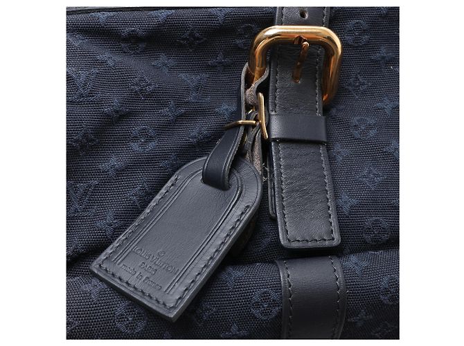 Borsa a Spalla Louis Vuitton Claudine Mini Lin Monogram Blu Navy M42321 - vista 12