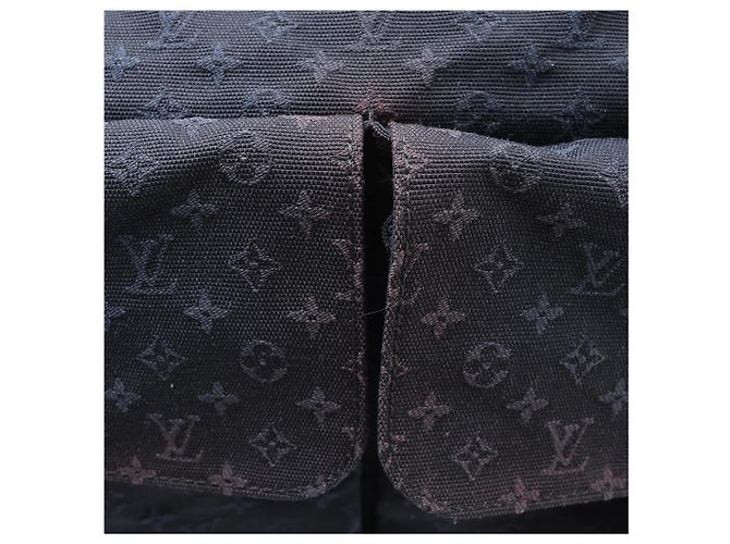 Borsa a Spalla Louis Vuitton Claudine Mini Lin Monogram Blu Navy M42321 - vista 13