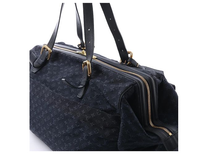 Borsa a Spalla Louis Vuitton Claudine Mini Lin Monogram Blu Navy M42321 - vista 5